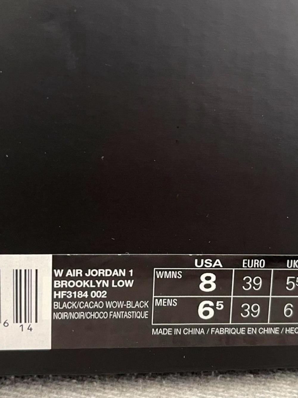 Size 8 - Nike WMNS Air Jordan 1 Brooklyn Low Leather Black Cacao HF3184-002 NEW - Picture 8 of 8